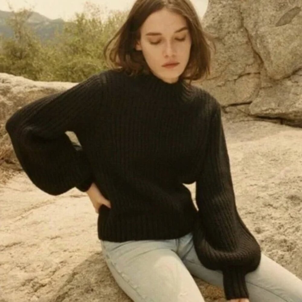 Doen Lulu Bell Sleeve Sweater - Alpaca, Medium